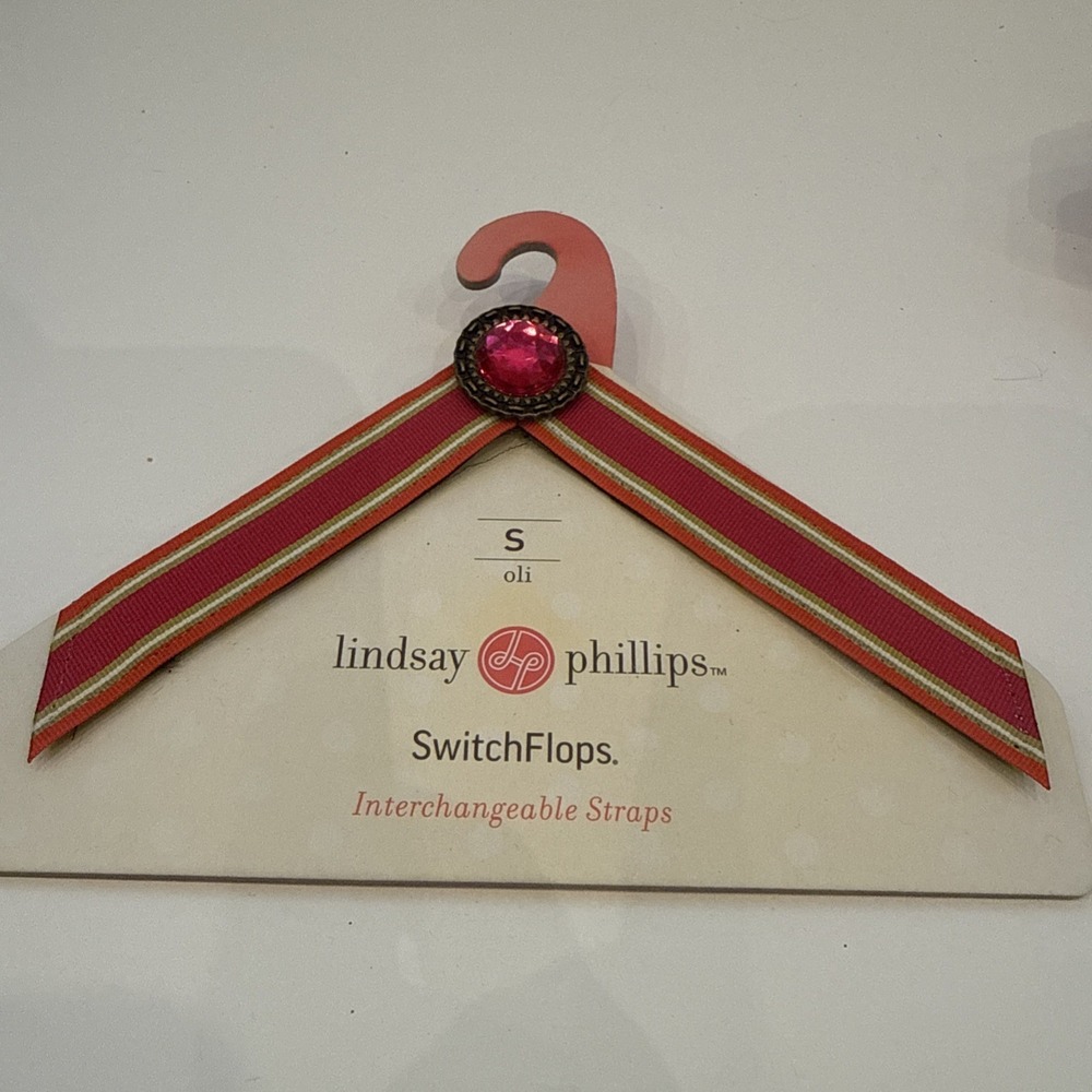 Lindsay Phillips SwitchFlops Straps Oli Pink Orange Stripe Interchangeable Small